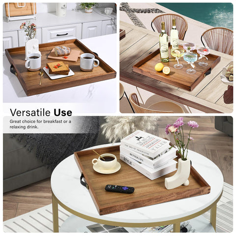 Joy&Grace square tray fits ottomans and coffee tables with style.