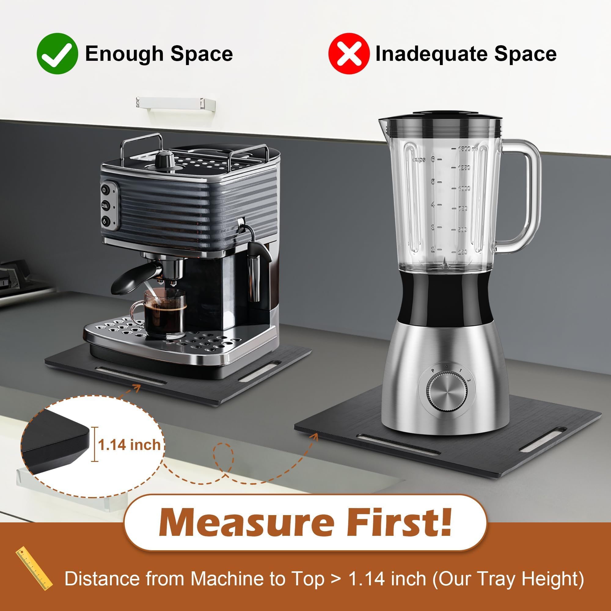 Joy&Grace medium sliding tray (14.5x10) suits medium to small appliances.