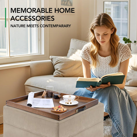 Joy&Grace mortise-tenon joinery wooden tray emphasizes sturdiness and lasting quality.