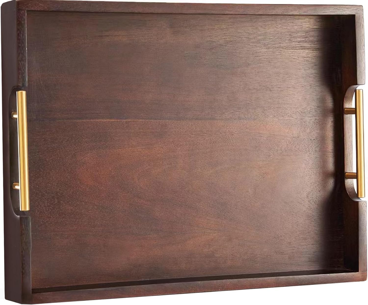 Joy&Grace ottoman tray in acacia wood with natural grain for stylish living room decor