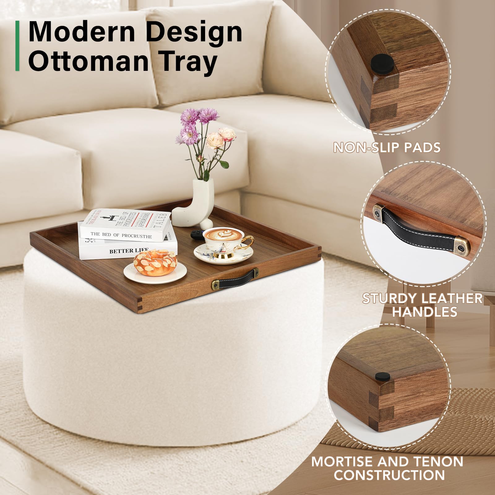 Joy&Grace breakfast-in-bed tray adds a practical, decorative touch.