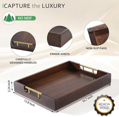 Joy&Grace ottoman tray with metal handles for easy carrying