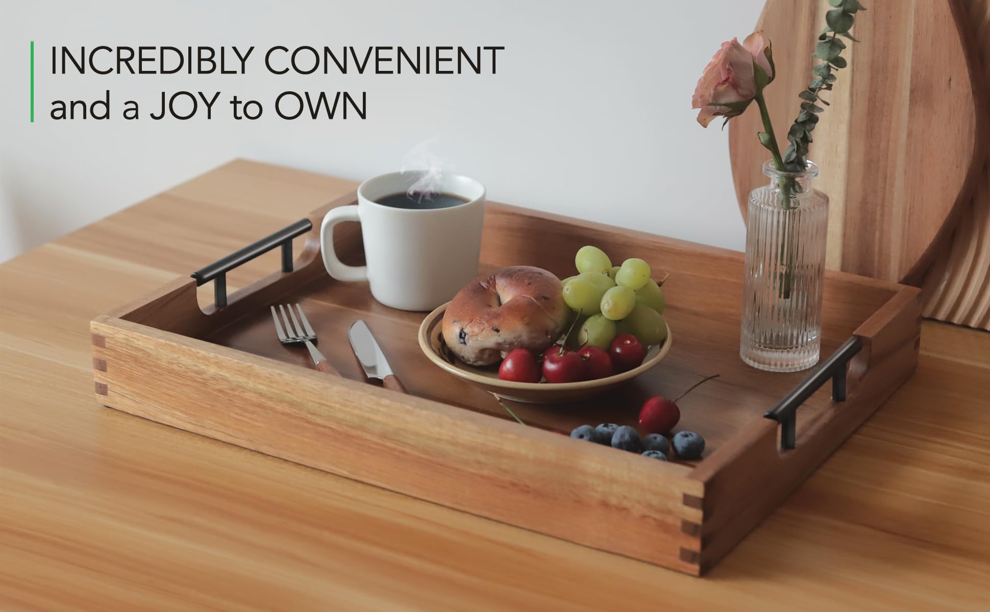 Joy&Grace tray with polished edges for refined look and protection.