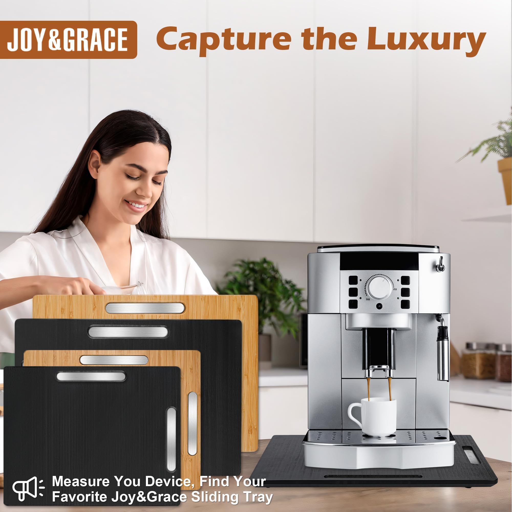 Joy&Grace universal rollers sliding tray demonstrates flexible appliance placement.