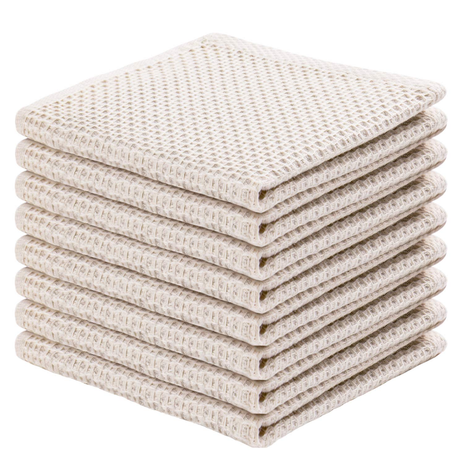 Joybest cotton dish cloths close-up shows waffle weave for quick drying