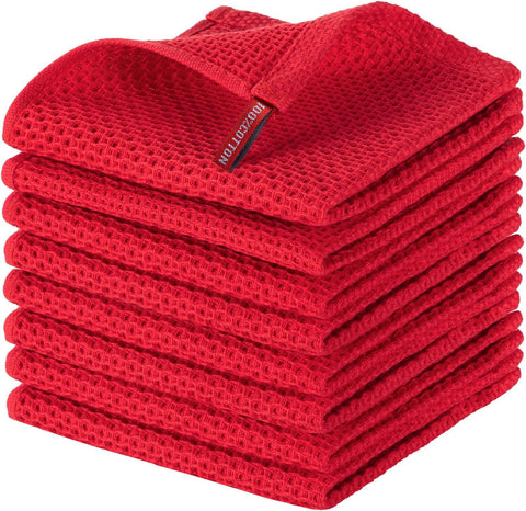 Joybest cotton kitchen dish cloths stacked, soft and absorbent for easy access