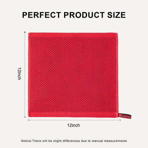 Joybest quick-drying dish rags measure 12 by 12 inches, ideal for drying