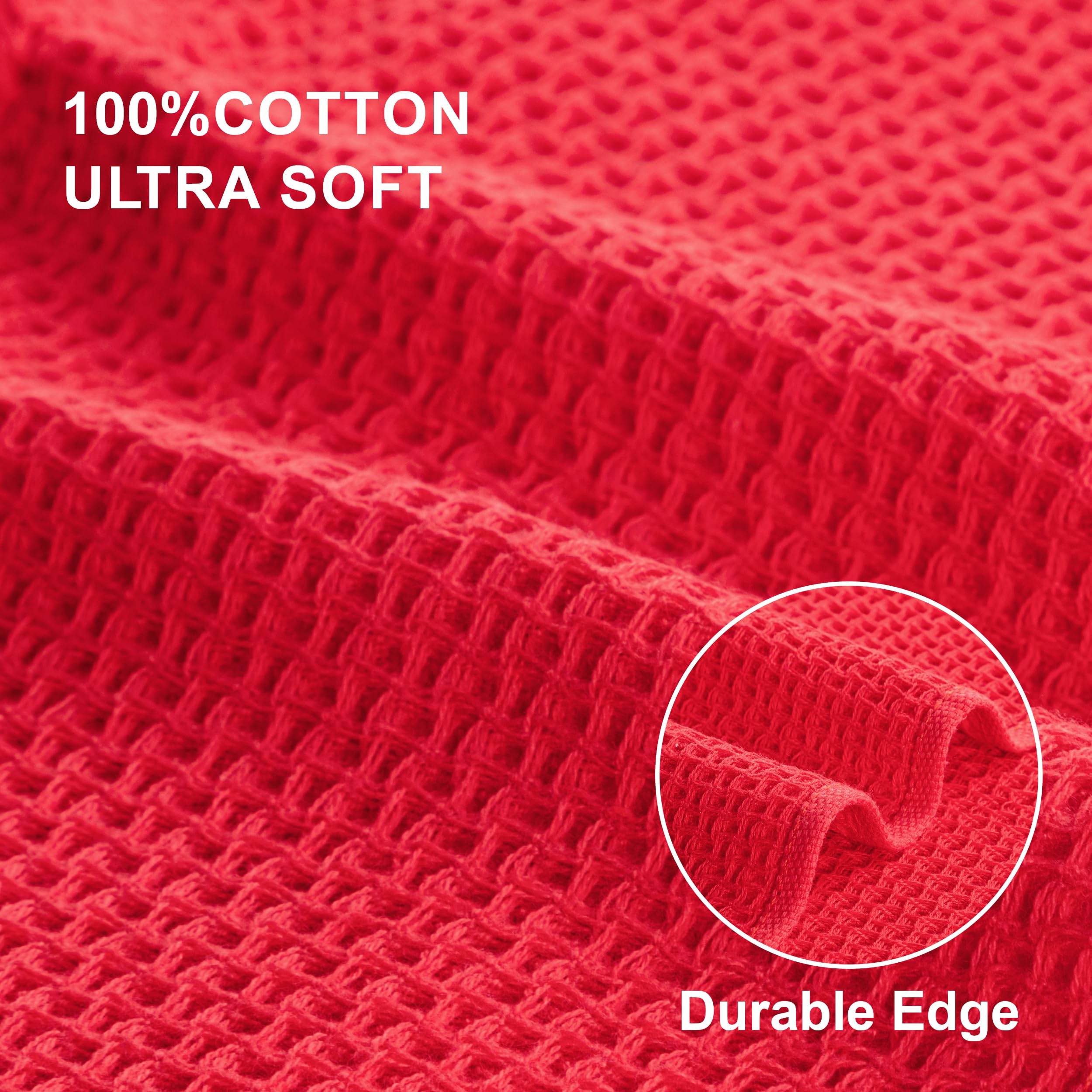Joybest waffle weave towels on rack, ultra soft and absorbent for fast drying