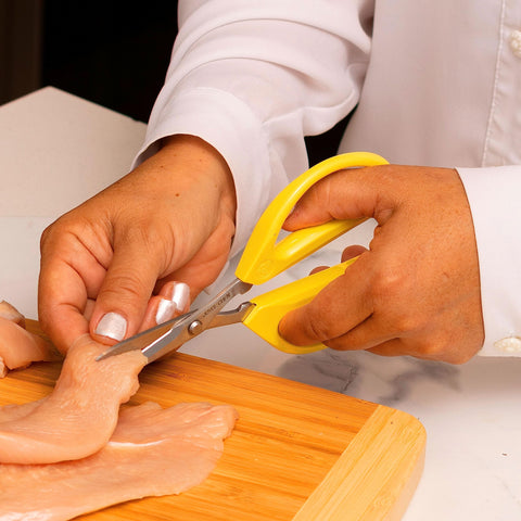 Joyce Chen Original Unlimited Scissors dishwasher-safe for easy cleanup after cooking.