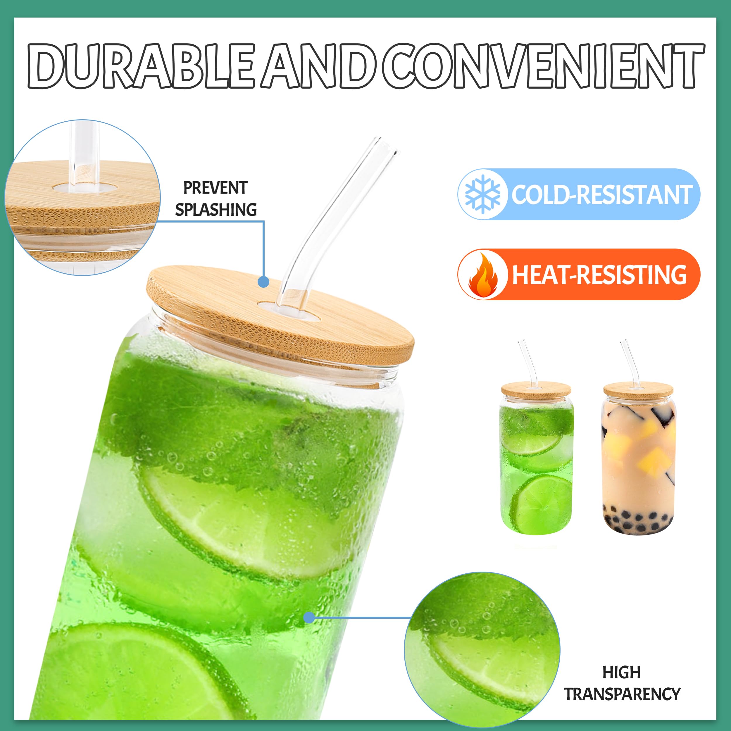 Joyclub 16oz can-shaped coffee glasses showcase vibrant beverages