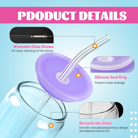 Joyclub 16oz tumblers include individual straws and a brush for easy cleaning.