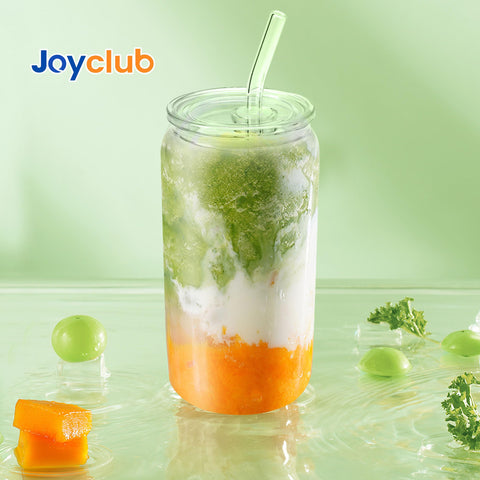 Joyclub clear glass cups showcase drink colors, enhancing any iced beverage.