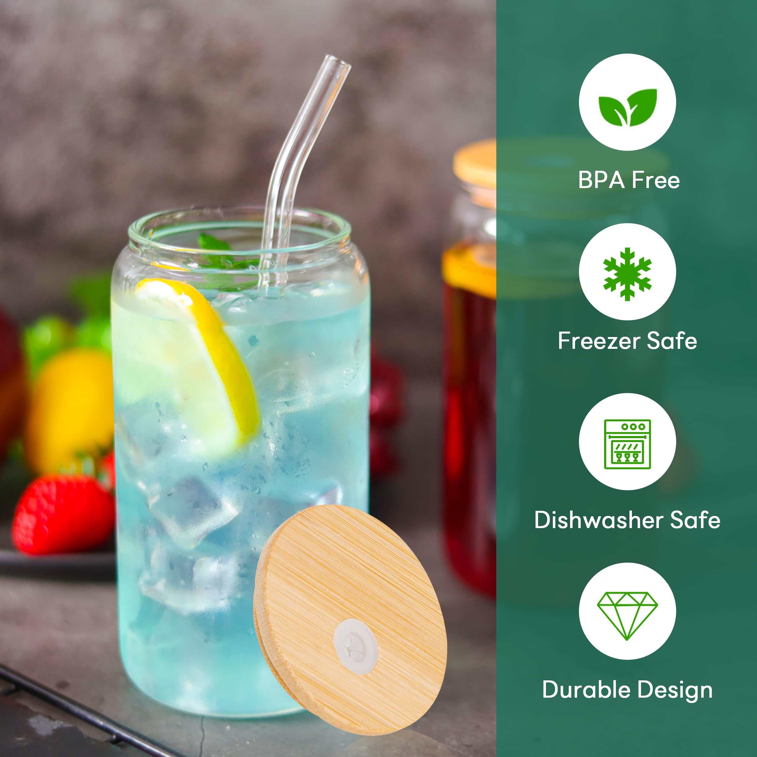 Joyclub dishwasher-safe clear glasses for easy cleanup