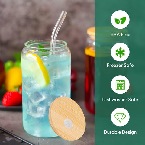 Joyclub dishwasher-safe clear glasses for easy cleanup