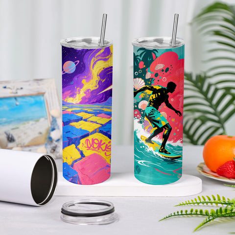 Joyclub flat-edge sublimation tumbler blank 20 oz for crisp color transfer
