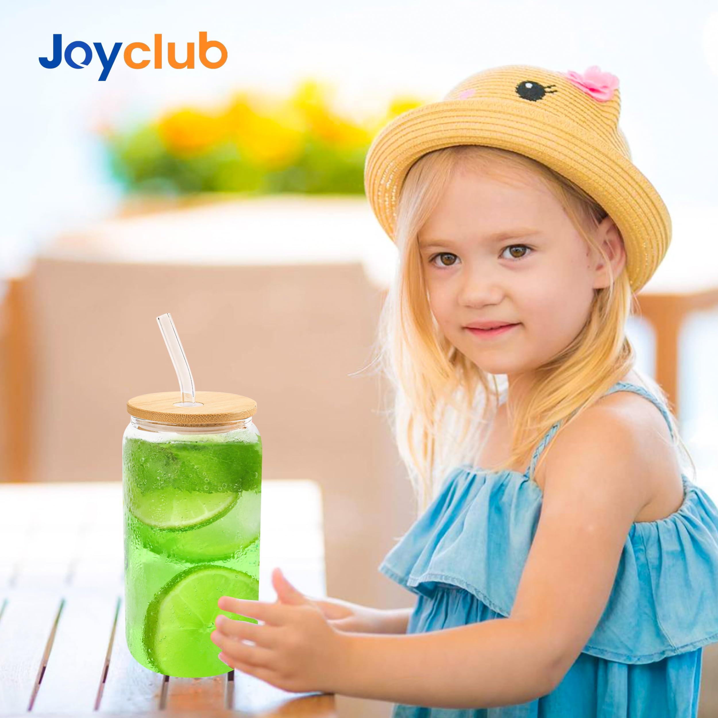 Joyclub clear glass perfect for photo-ready juices and drinks