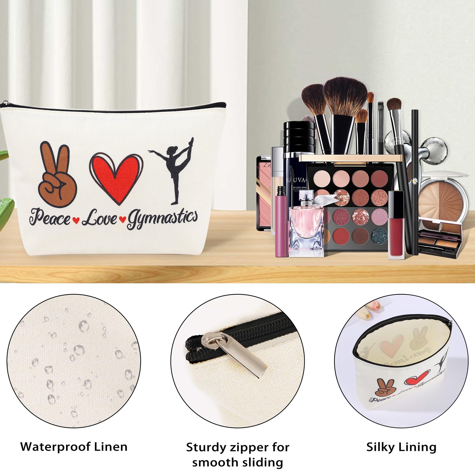 JoycuFF gymnastics makeup bag organized storage for cosmetics on the go