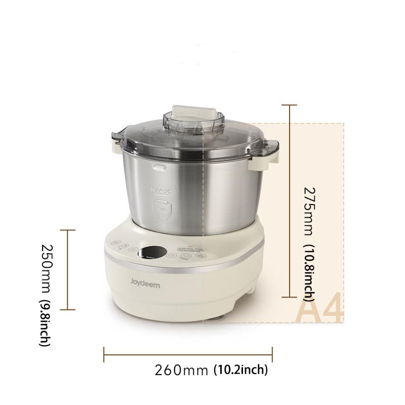 Joydeem 3.7qt mixing bowl ready for batch dough preparation