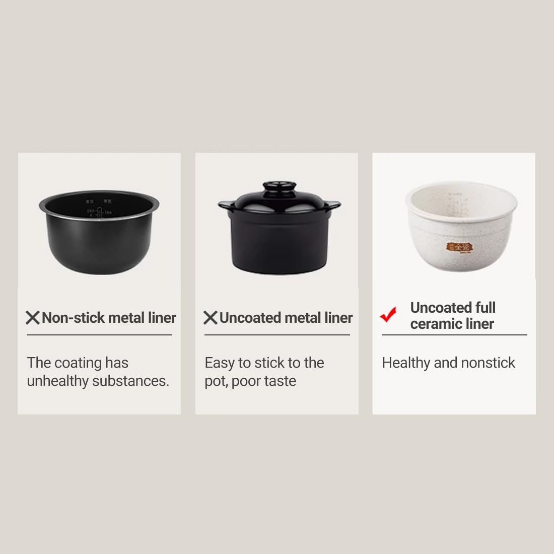 Joydeem detachable lid with dual temperature sensors for safer, stable cooking.