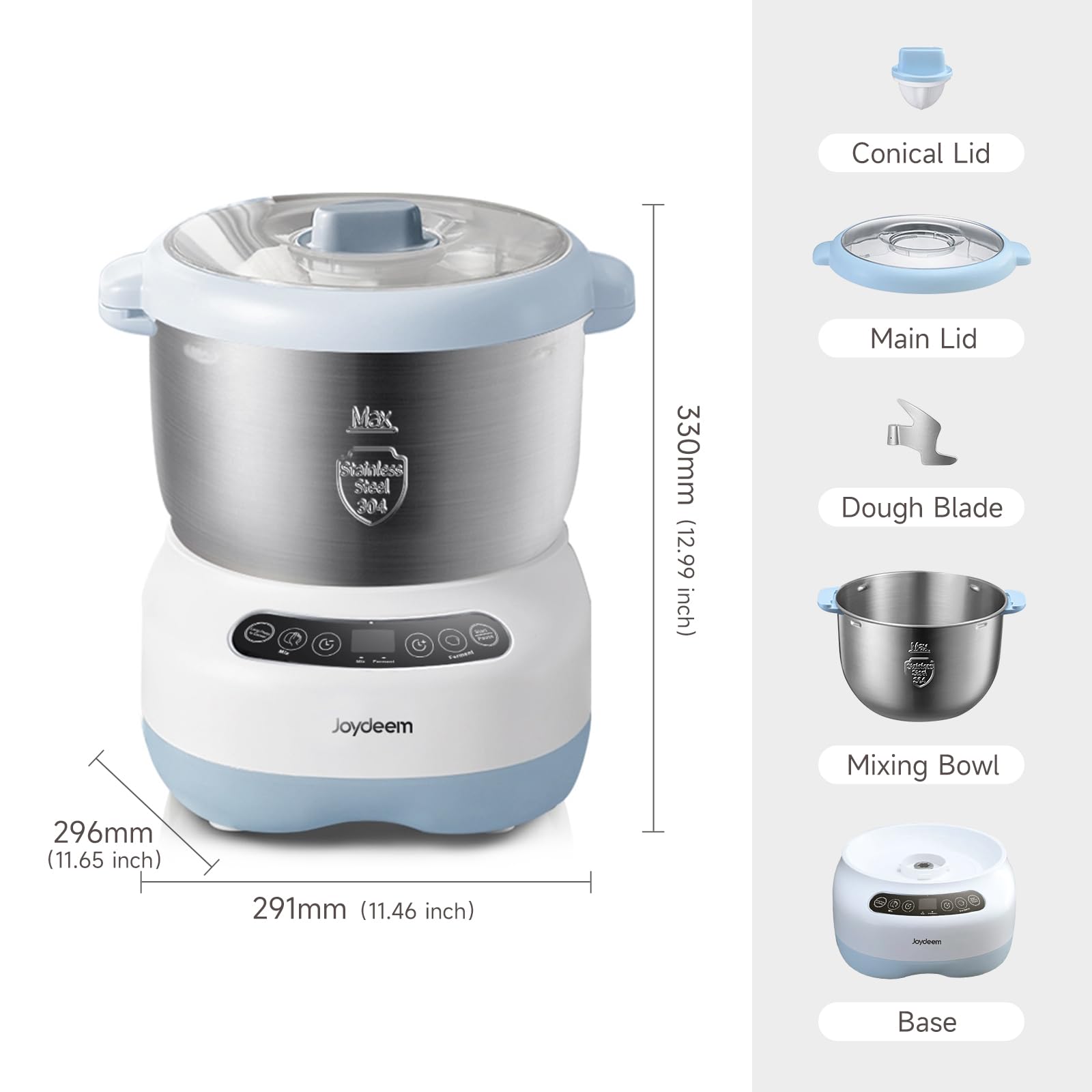 Joydeem easy-clean stainless steel bucket and knife head