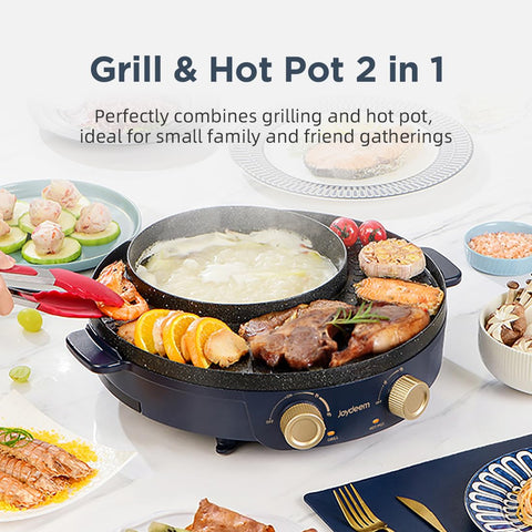 Joydeem dual-control knobs enable precise cooking for grill and hot pot
