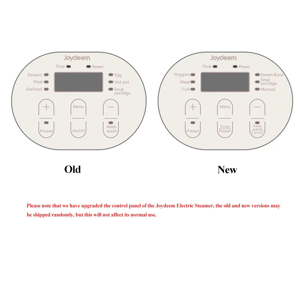 Joydeem electric steamer two-tier setup for versatile steaming of vegetables and seafood.