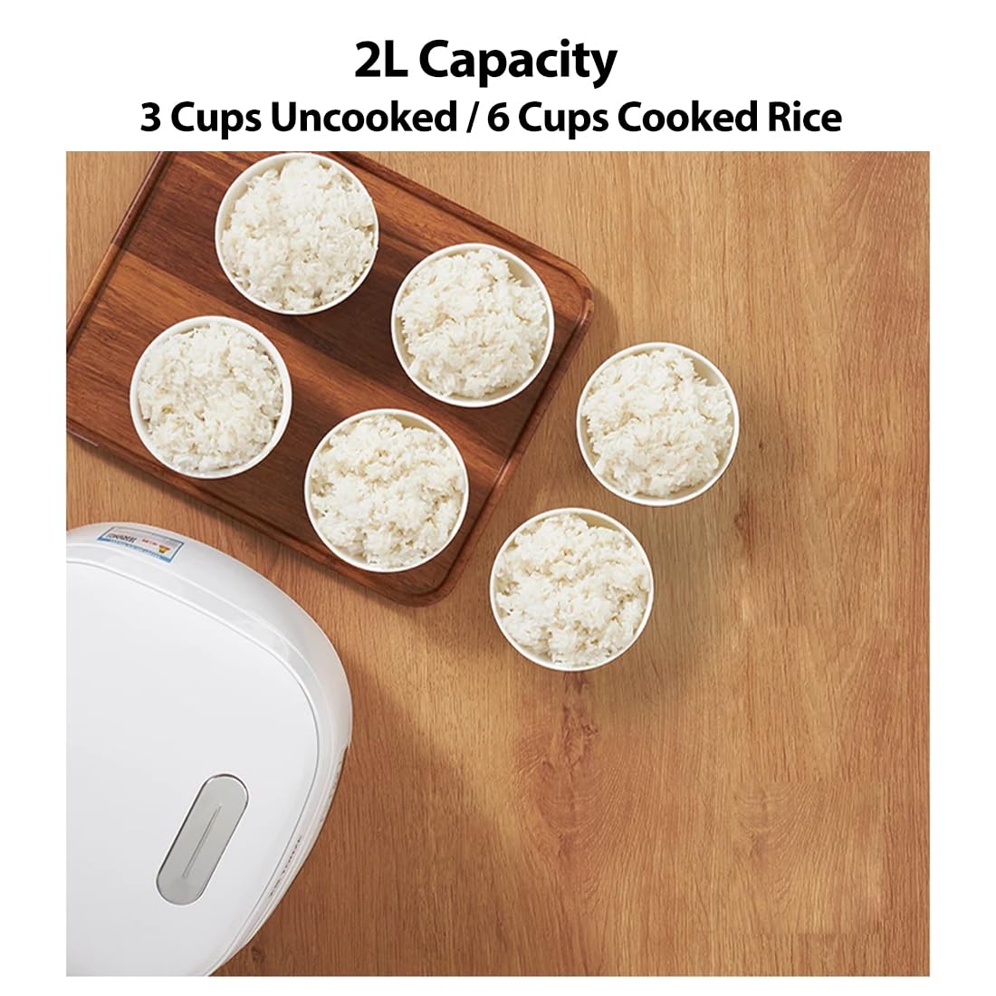Joydeem rice cooker 3D heating illustration showing even heat distribution.