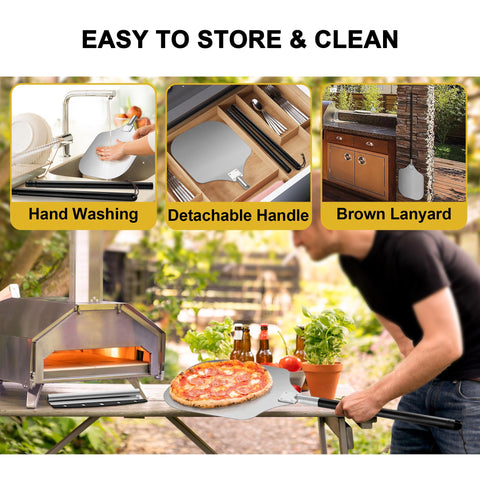 Joyfair professional-grade metal pizza peel designed for daily use and durability.