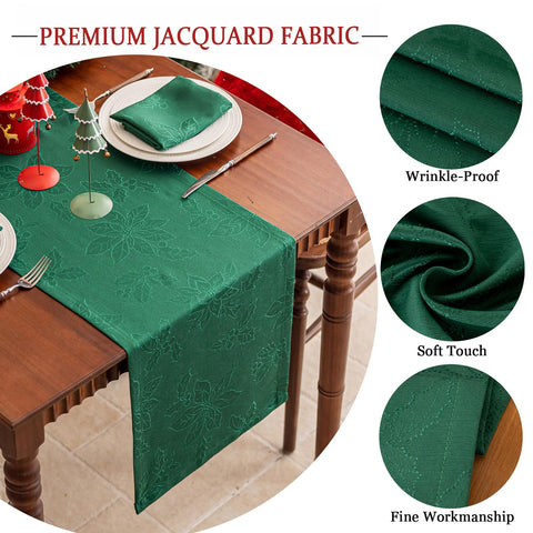Joyfol Day holiday dining scene featuring poinsettia motif and elegant look