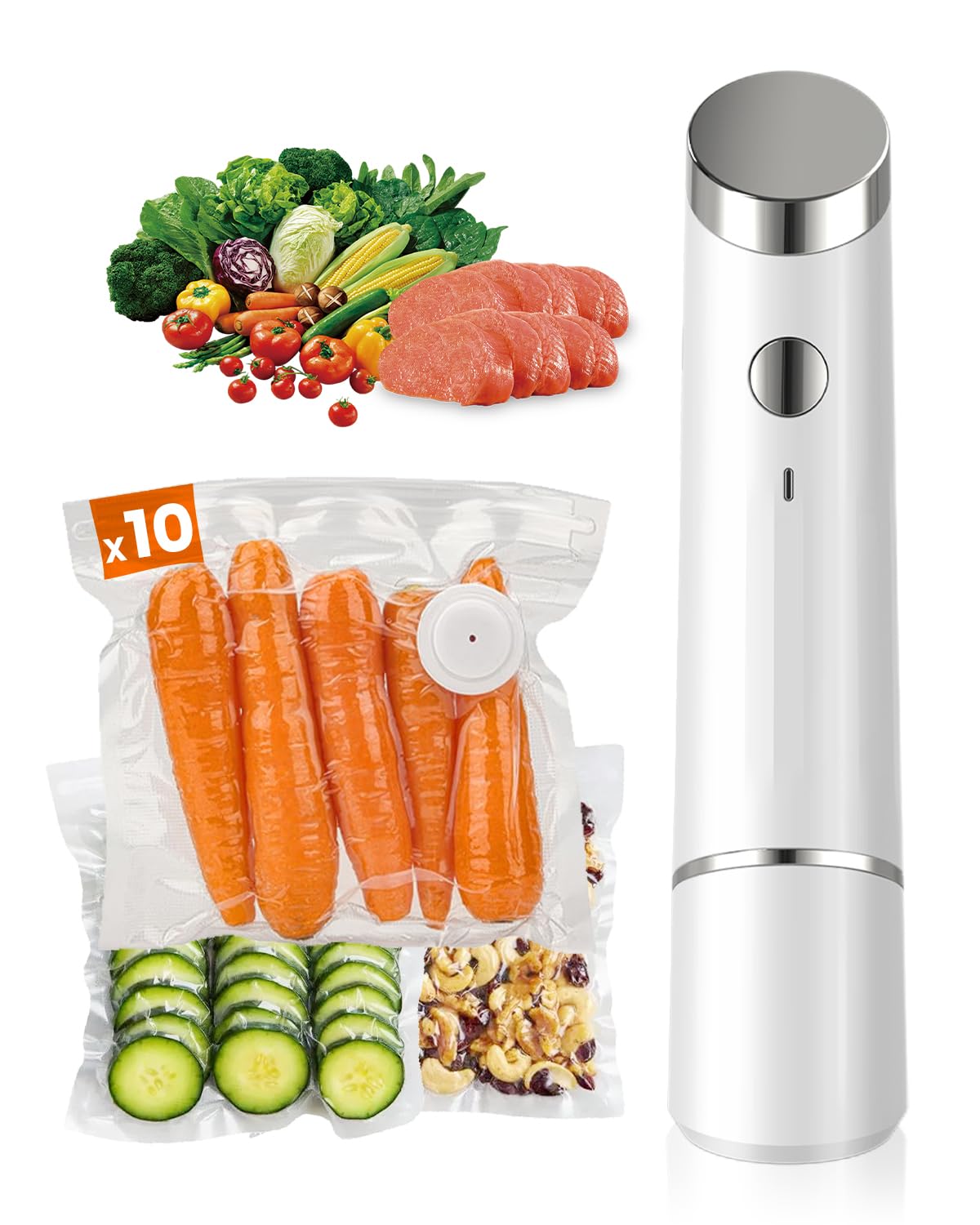 Joyful Xinghai portable vacuum sealer in hand showing compact, on‑the‑go freshness benefits