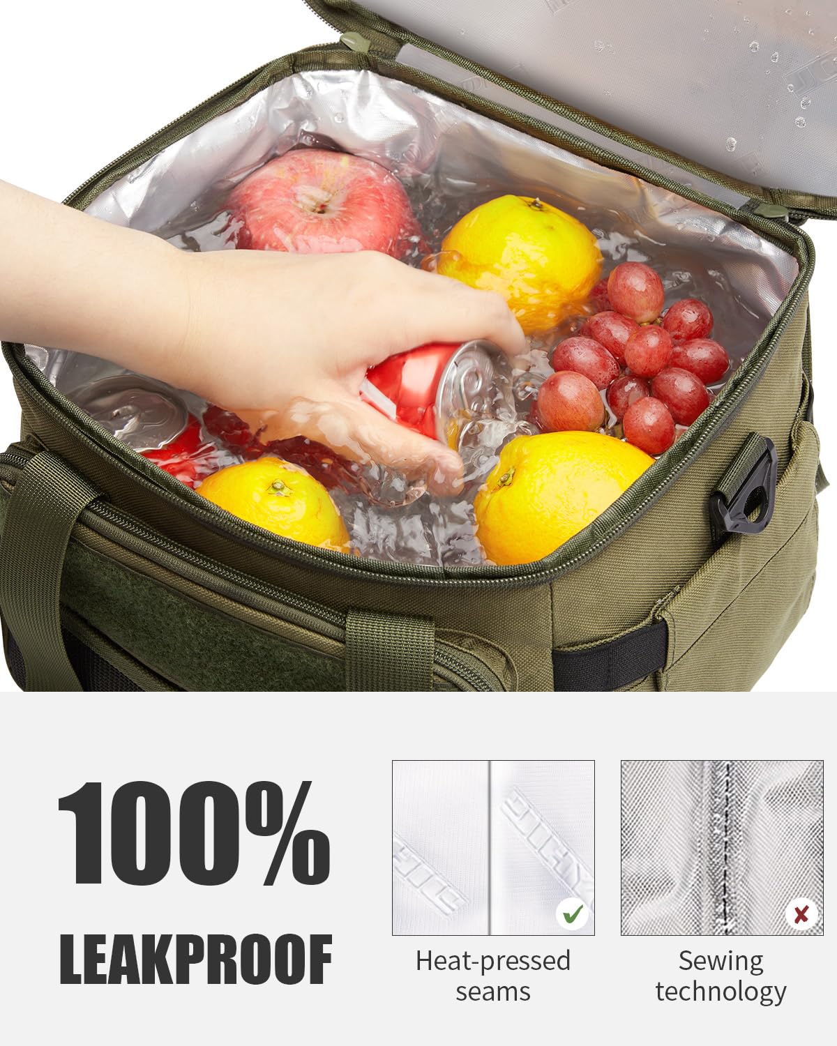 JOYHILL 18L tactical lunch box leak-proof liner ensuring spill-free transport
