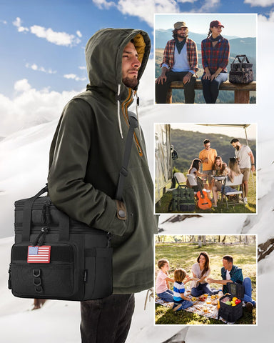JOYHILL 18L tactical lunch box with adjustable strap and front pocket for personalization