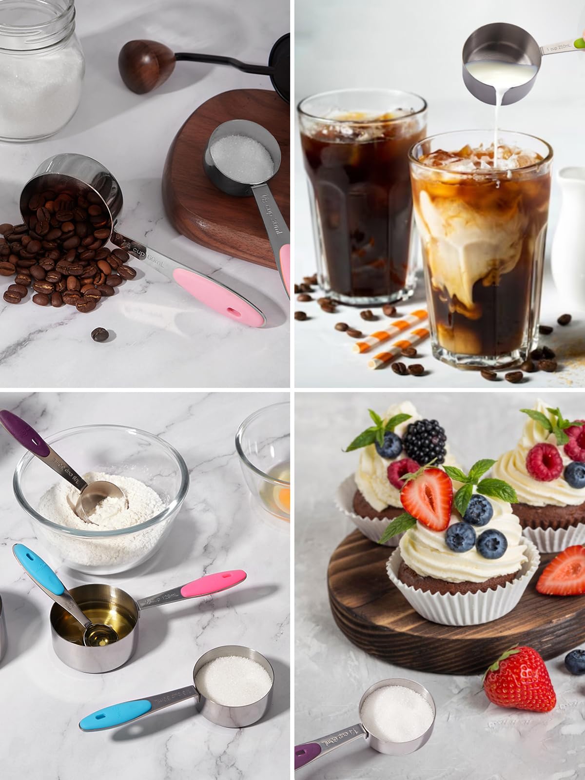 Joyhill detachable clip rings keep cups and spoons organized and within reach.