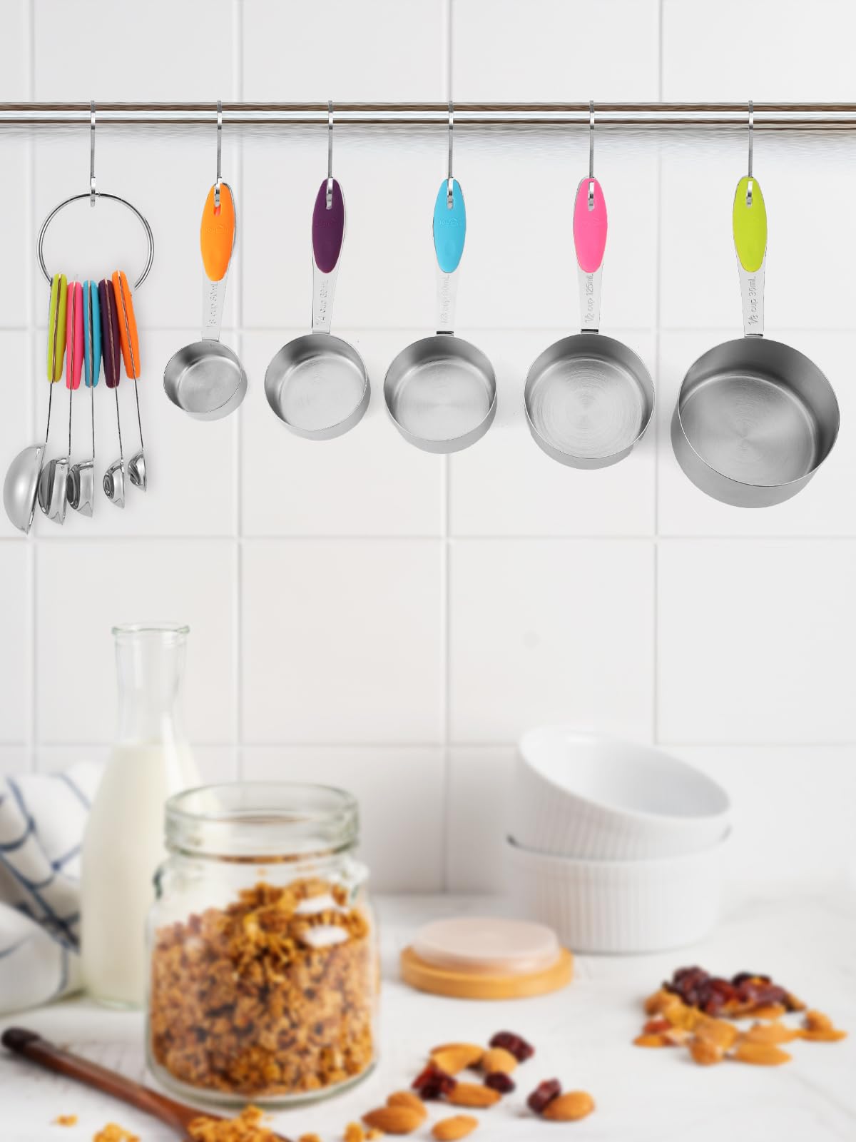 Joyhill detachable clip rings keep cups and spoons organized and accessible