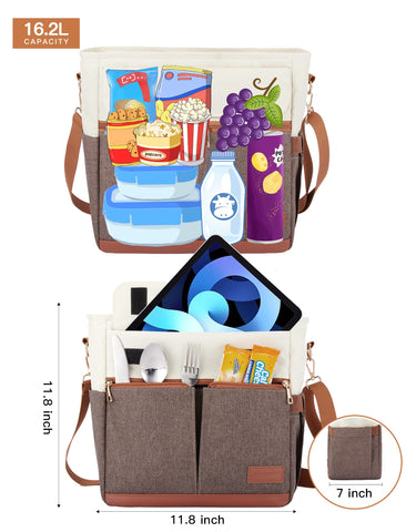 JOYHILL lunch bag with 16.2L capacity for meals and drinks.