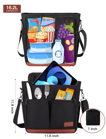 Joyhill lunch bag with adjustable strap enables comfortable on-the-go carrying.