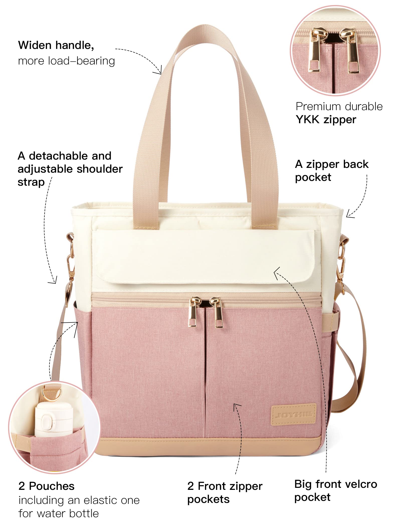 JOYHILL pink insulated interior shows leakproof design for fresh meals