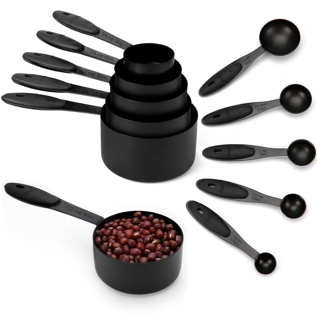 Joyhill ten-piece measuring cups set in full view for precise results
