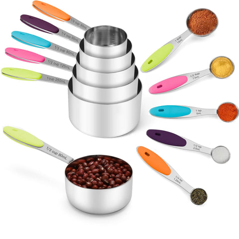 Joyhill stainless steel measuring cups with precise sizes for dry and liquid ingredients