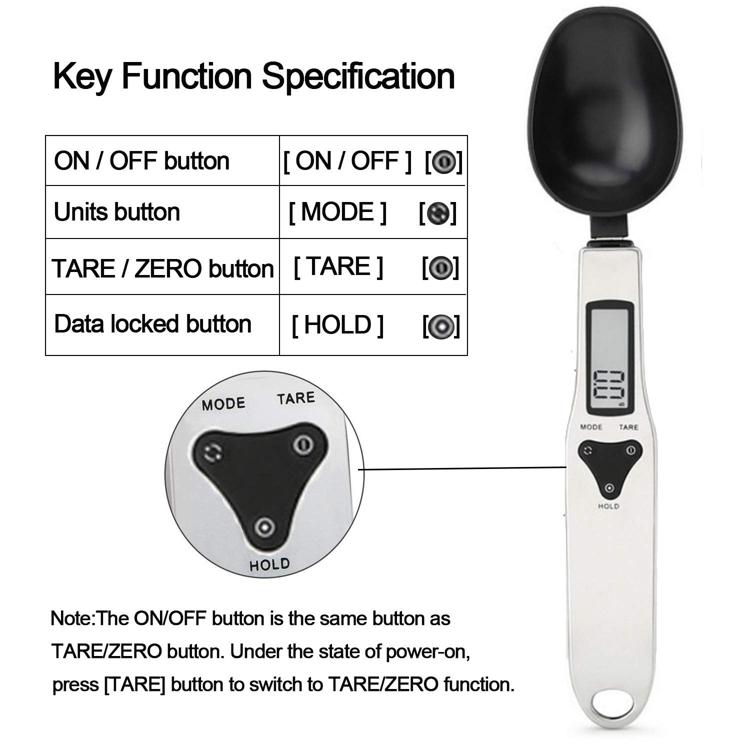 JOYIT scale tare and HOLD functions simplify measuring small portions