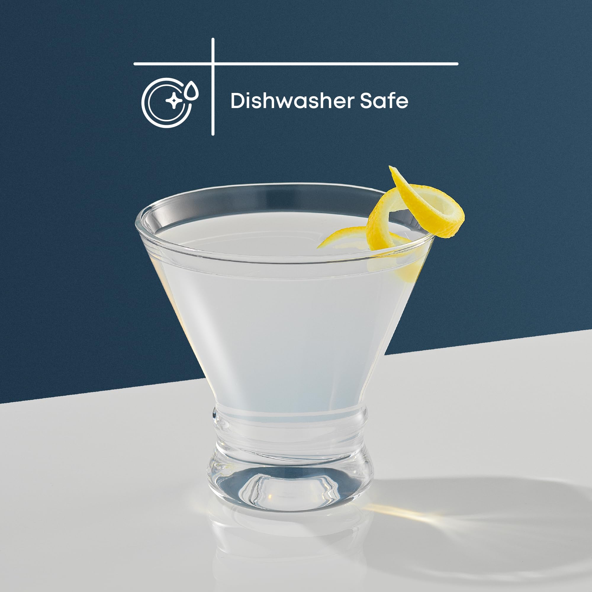 JoyJolt Afina versatile glass suitable for classic martinis and creative cocktails.
