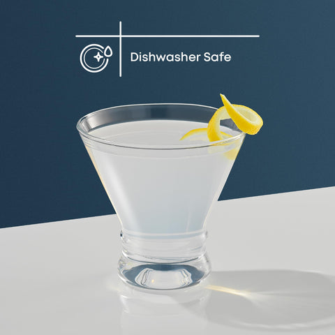 JoyJolt Afina versatile glass suitable for classic martinis and creative cocktails.