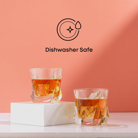 JoyJolt Aurora crystal glass is dishwasher-safe for quick cleanup.