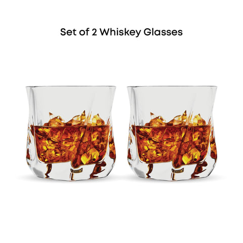 JoyJolt Aurora crystal whiskey glass shows sparkling clarity for vibrant whiskey color.