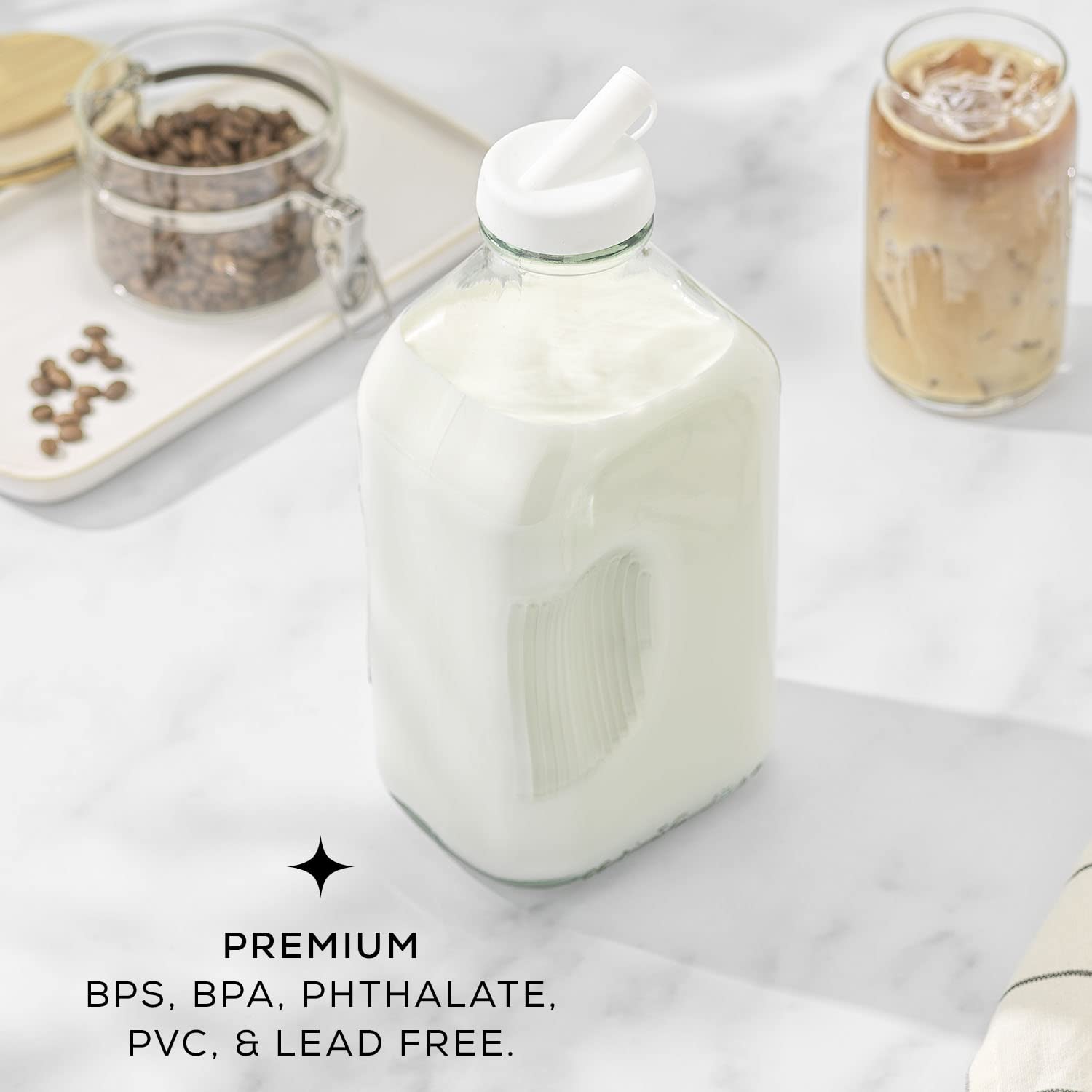 JoyJolt BPA-free glass bottle keeps beverages pure