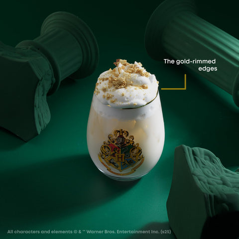 JoyJolt detailed crest and gold rim elevate everyday beverages