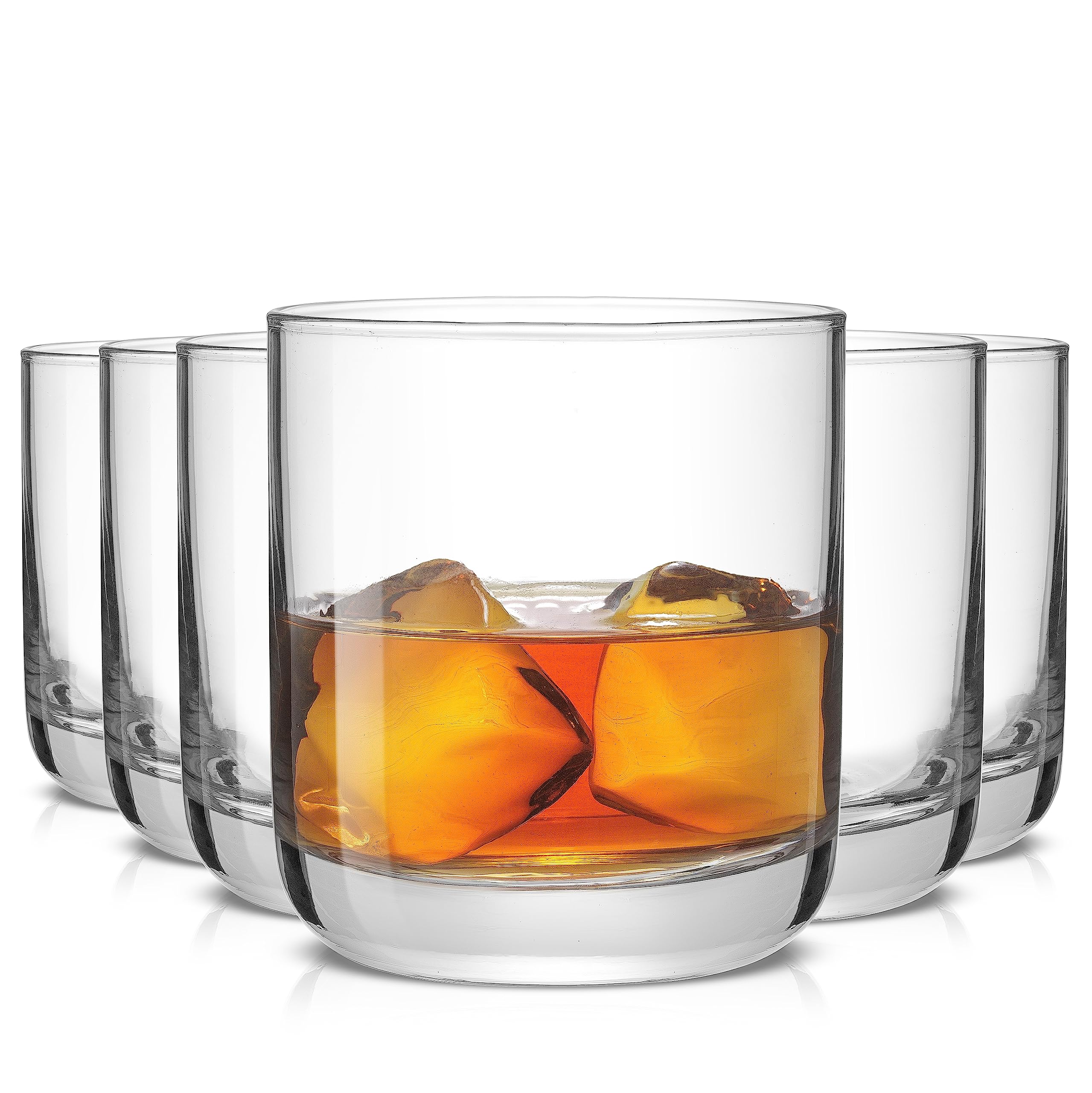 JoyJolt Faye crystal whiskey glasses 10oz set sparkling on table for refined pours