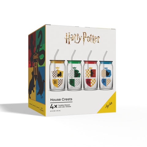 JoyJolt Hogwarts-themed glass set for home or office