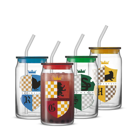 JoyJolt Gryffindor crest glass tumbler for bold beverages