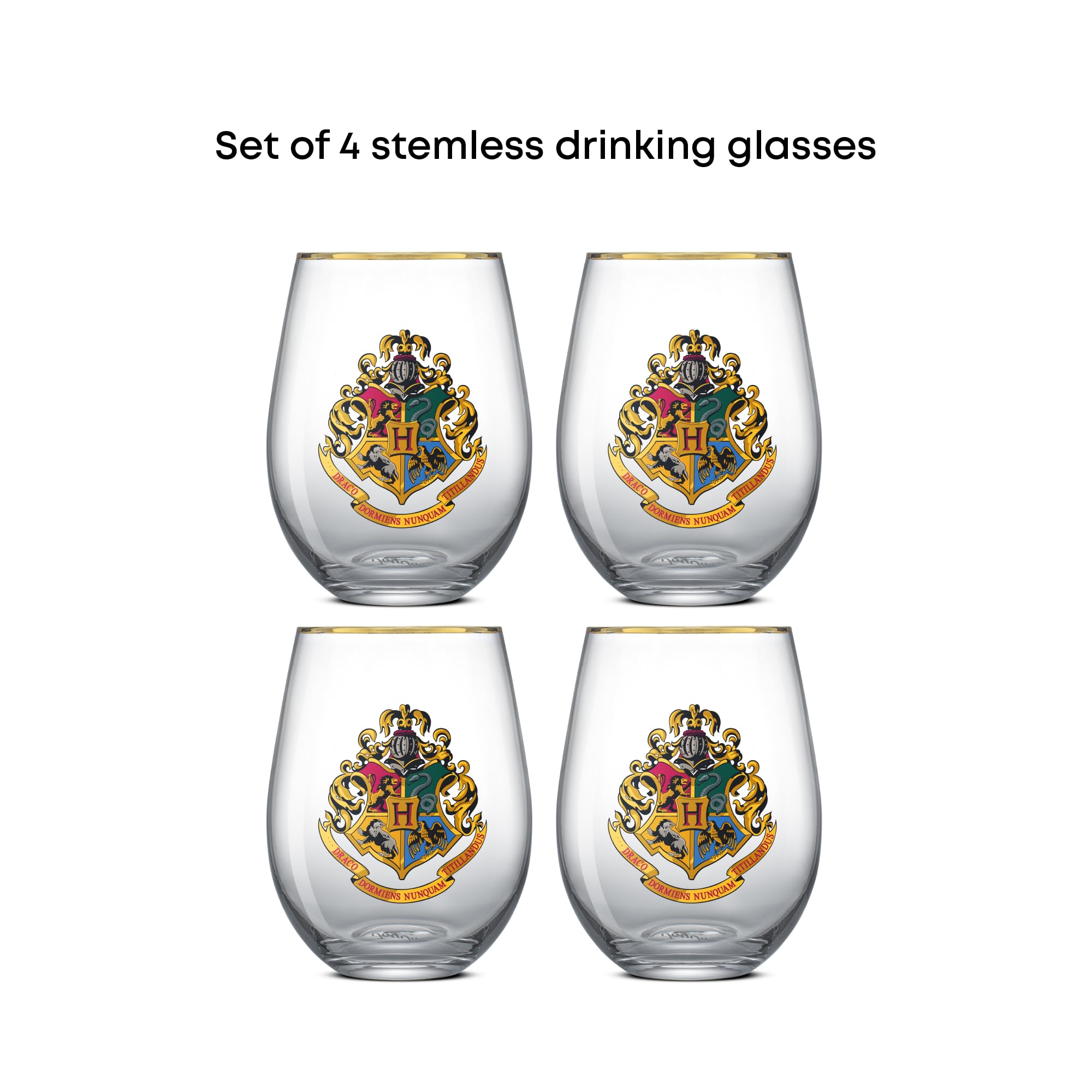 JoyJolt stemless Hogwarts glass ideal for iced tea or coffee rituals